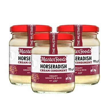  마스터푸드 홀스래디쉬 크림 컨디멘트 소스 매운맛 Masterfoods Horseradish Cream 175g 3개