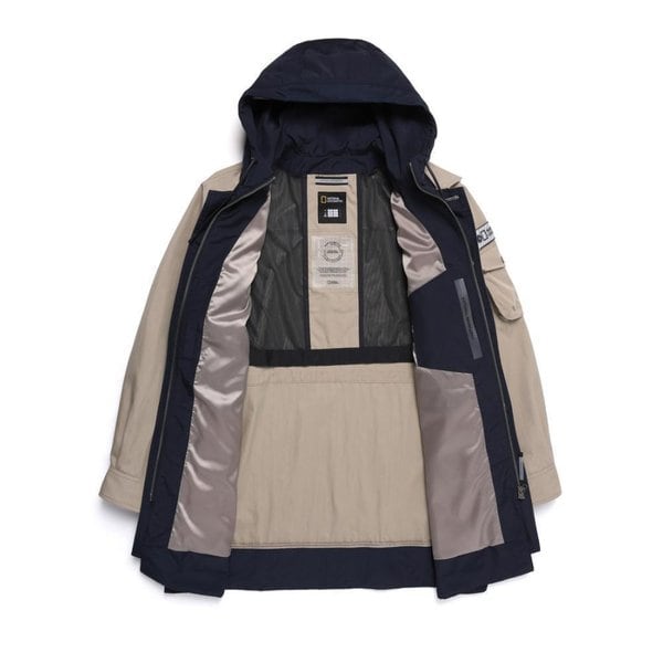 [여주점] N251MJP100 NRN 아웃포켓 후드 배색 초어 점퍼 베이지