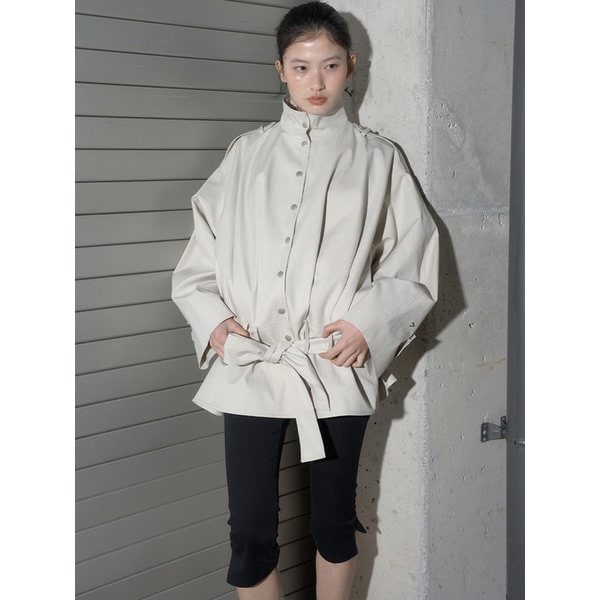 Half Trench Coat - [Beige]
