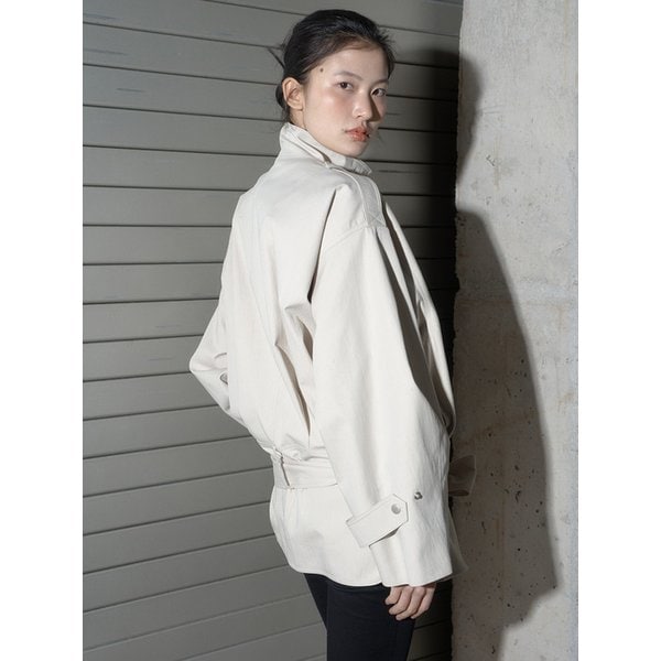 Half Trench Coat - [Beige]