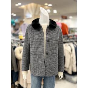 소고 세이브존01 밍크 카라넥 울 캐시 체크 재킷 TJ4GA040-1 (S13113077)