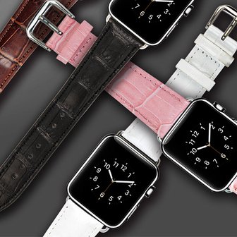  애플워치가죽밴드 6 5 4 3 2 크로커다일 악어 가죽 슬림 스트랩 시계줄 악세서리 applewatch 38 42 40 44mm