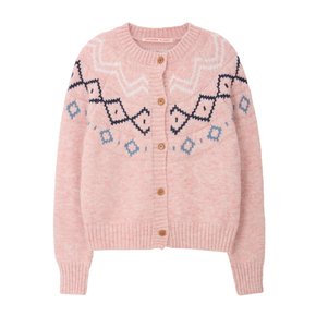 노르딕 니트 가디건 베이비 핑크_Nordic Knit Cardigan Baby Pink