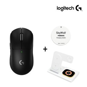 로지텍 G PRO X SUPERLIGHT2 슈퍼라이트2 지슈라2 무선 마우스 블랙+스카이울프 올인원 충전기