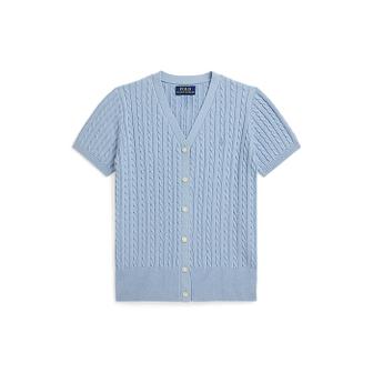 폴로 랄프 로렌 폴로 키즈 여아 7-16세 케이블 코튼 브이넥 카디건(CWPOSWEG6820622400)