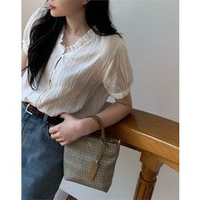 [25SS] [SAVER] 브라운 체크 나일론 토트 겸 크로스백   HIBA5EE78W2