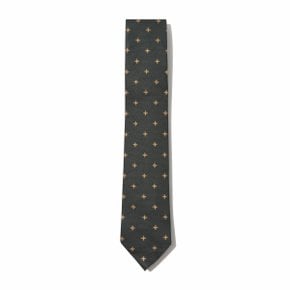 green flower dot pattern tie_CAAIX24111GRX