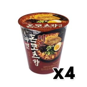 레드 돈코츠향 라멘 매콤한 컵라면 74g x 4개