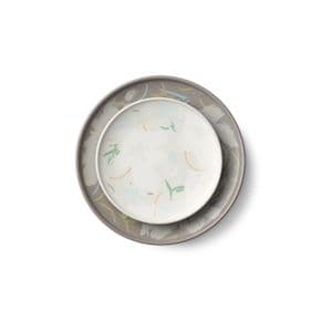 목부용 담화 원형 턱 접시 2P (15cm, 20cm)