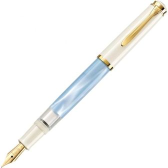  미국 펠리칸 만년필 Pelikan Fountain Pen F Fine Point Classic Pastel Blue M200 Inhalation T