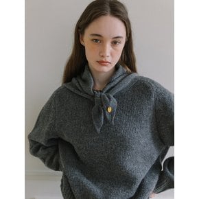 Basic Wool Knit Scarf - Charcoal