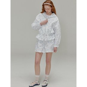 Set_Kitten printed nylon hooded jumper + Shorts_White