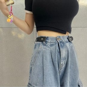버클없는 노고급버클 탄성 프리 벨트 블랙