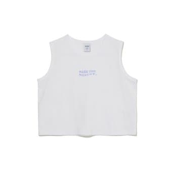 마크엠 (W) WAVE SLOGAN SLEEVELESS CROP T-SHIRTㅡ2COLOR MIIBC88560