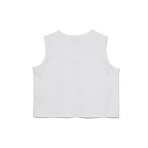 (W) WAVE SLOGAN SLEEVELESS CROP T-SHIRTㅡ2COLOR MIIBC88560