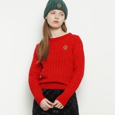 W34 poll twisted knit red