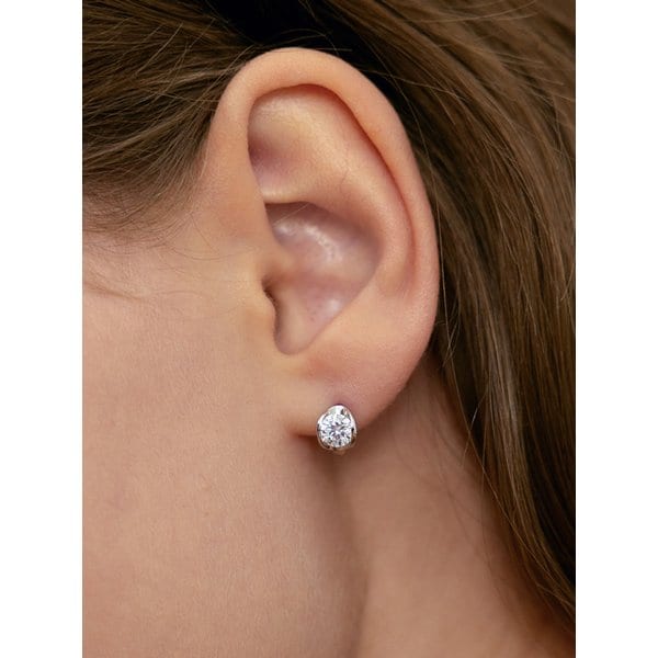 (실버925) 써클 크리스탈 후프 귀걸이 EC3268