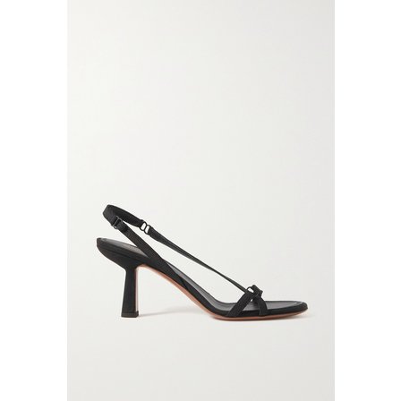 누스 Karaka Canvas And Leather Slingback Sandals 블랙