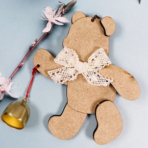 행운곰 우드 나무 도어벨 만들기 diy 인테리어 장식 소품 KIT
