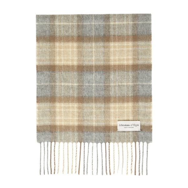 [부산점] 존스톤스 오브 엘긴 타탄 캐시미어 머플러 KU0542 NATURAL MACKELLAR (남여공용)