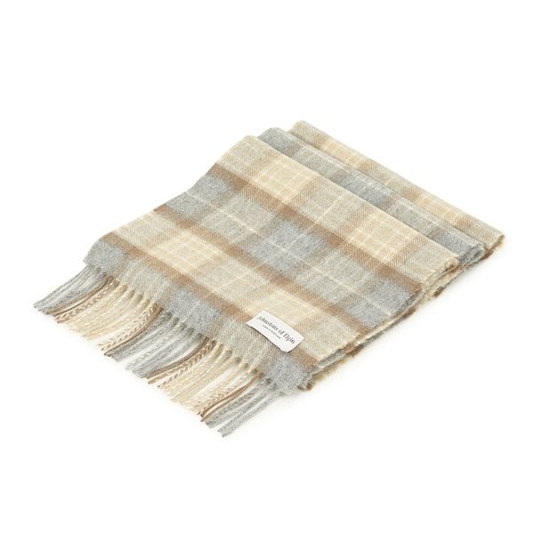 [부산점] 존스톤스 오브 엘긴 타탄 캐시미어 머플러 KU0542 NATURAL MACKELLAR (남여공용)