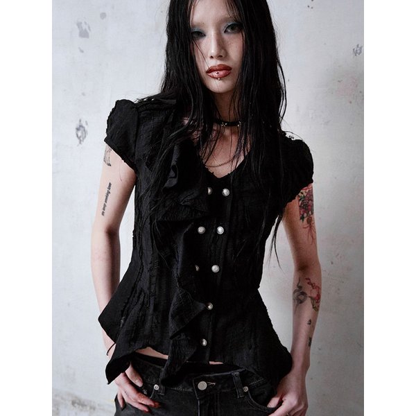 Mili Grunge Blouse (BLACK)