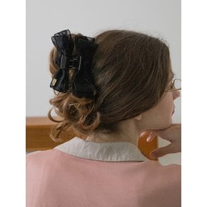 Black lace ribbon hair claw