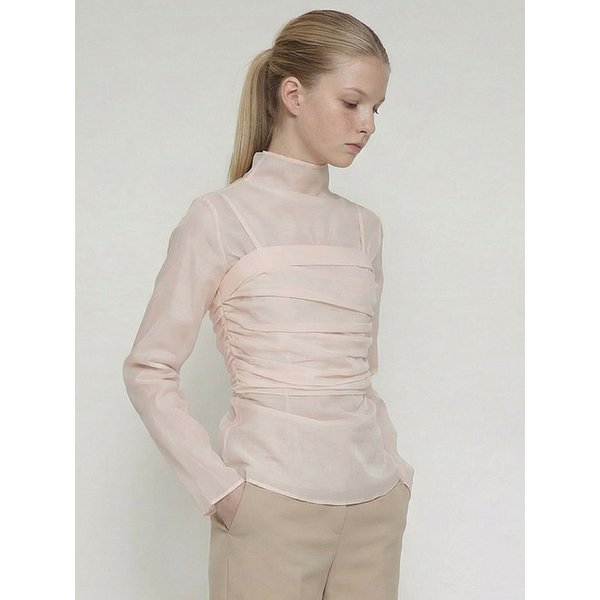 시어 뷔스티에 블라우스 SET_SOFT PINK