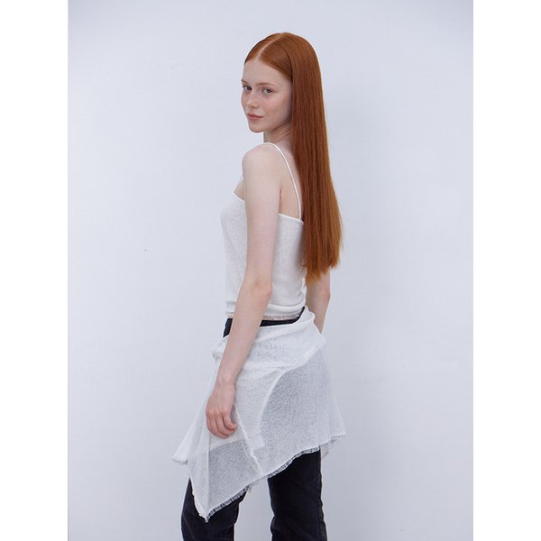 LACE FRILL CARDIGAN & SLEEVELESS SET - WHITE