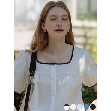 틸아이다이 Square neck shirring blouse(5color)