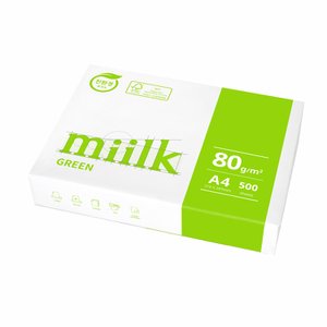 miilk (친환경용지) 밀크 그린 A4용지 80g 1권(500매)