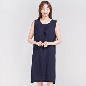 이라인1417 그린인견 민소매원피스 네이비 (~2XL)