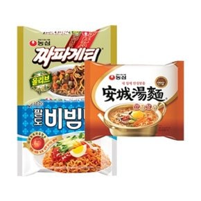 짜파게티 5입 + 안성탕면 5입 + 팔도 비빔면 5입