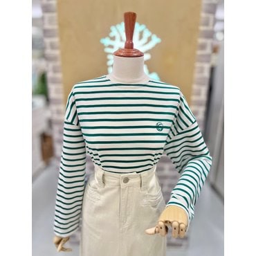 레코브 자수 스트라이프 티셔츠(LC41E4LT016A)