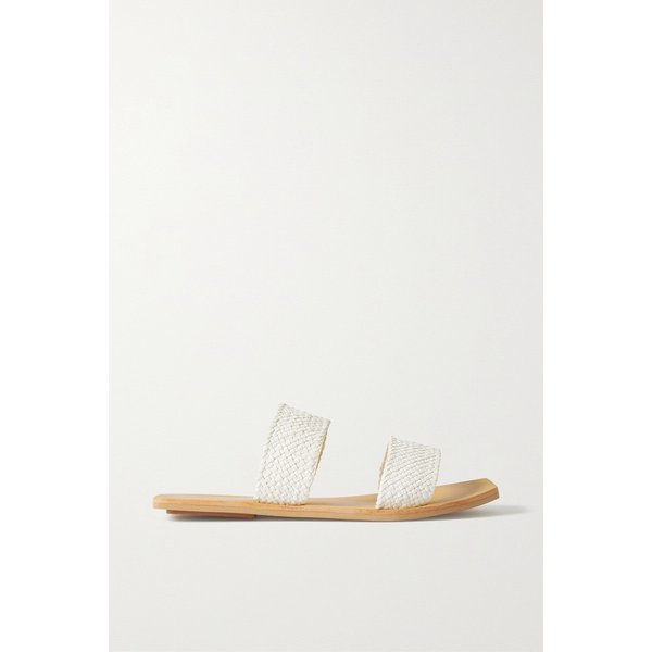 세인트 아그니 넷 서스테인 클레아 우븐 가죽 슬라이더 화이트 1647597302740048