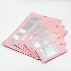 포장용 컬러 14cm) X 핑크 반투명 지퍼백(8cm
