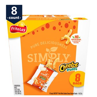  Cheetos치토스  치토스  심플리  Puffs  치즈  맛  스낵  화이트  체다  2211.3g  8개