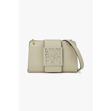 ARMANI EXCHANGE 여성 스퀘어 로고 버튼 미니 백(A424370509)베이지