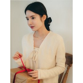 [SET] Chiffon-layered Fluffy Cardigan & Sleeveless Top /Ivory(2color)