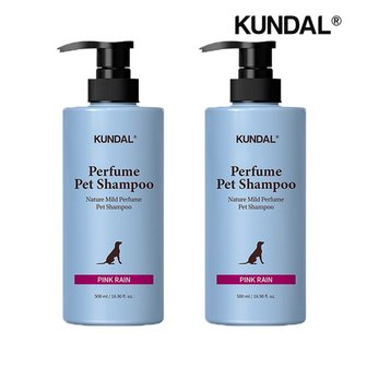 쿤달 네이처 마일드 퍼퓸 애견 샴푸 핑크레인 500ml x2개