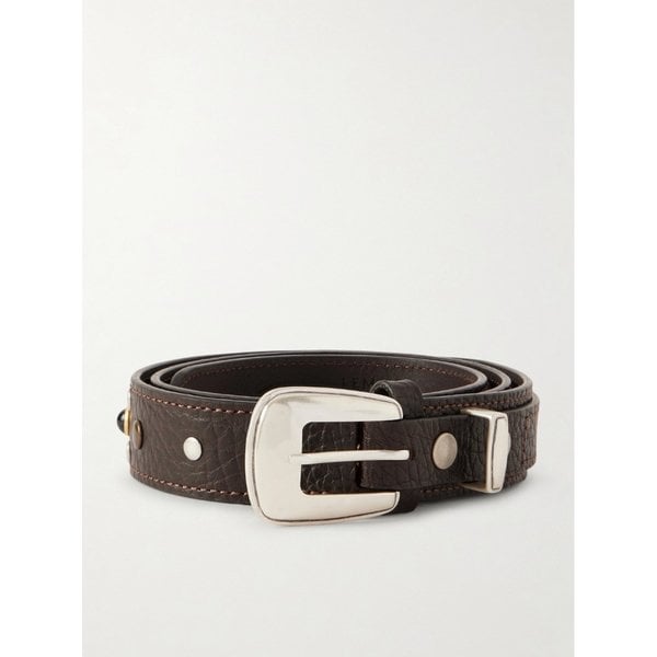 3cm 스터드 풀그레인 가죽 벨트 46376663162991239