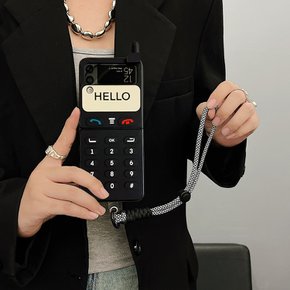 갤럭시 Z플립 6 5 4 3 케이스 레트로 디자인 손목 스트랩 포함