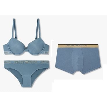 EMPORIO ARMANI 여성 마이크로 푸쉬업브라팬티&남성 코튼팬티 커플속옷세트(0824385526,0824311530,0814312026)