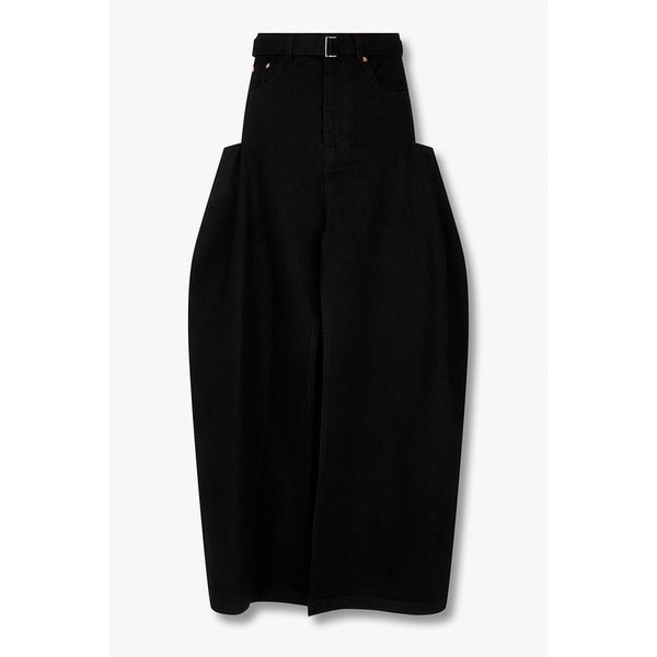 여성 슬릿 디테일 롱 데님 스커트 6415316508000