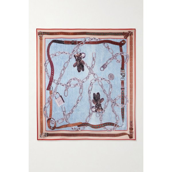 프린트 실크 새틴 스카프 46376663162980615