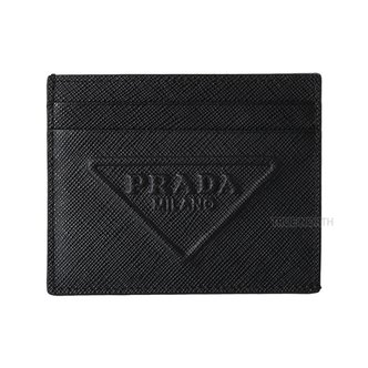 프라다 23FW 공용 2MC223 2D1Q F0002 사피아노 로고 카드 지갑 블랙