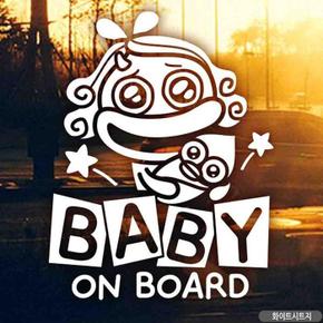 자동차스티커 BABY ON BOARD 코코 화이트시트지 (S11356594)