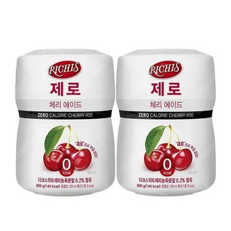  동서 리치스 제로 체리 에이드 600g 2개 파우더 아이스티 음료 체리콕