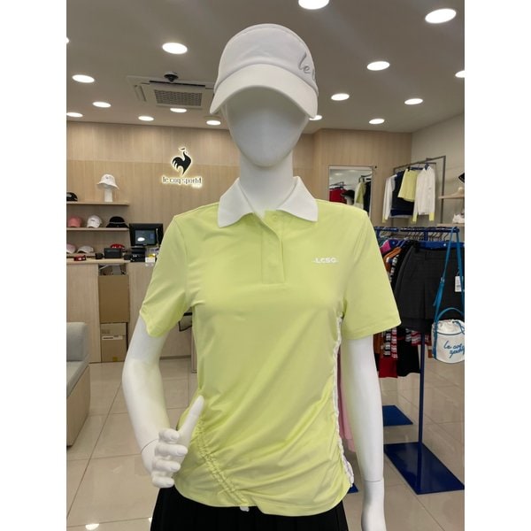 [여주점] 여성 메쉬 테이프 포인트 반팔 카라 티셔츠GQ122LTS38