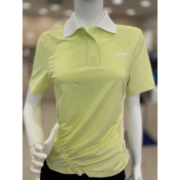 [여주점] 여성 메쉬 테이프 포인트 반팔 카라 티셔츠GQ122LTS38